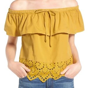 Madewell Balcony Eyelet Off Shoulder Top